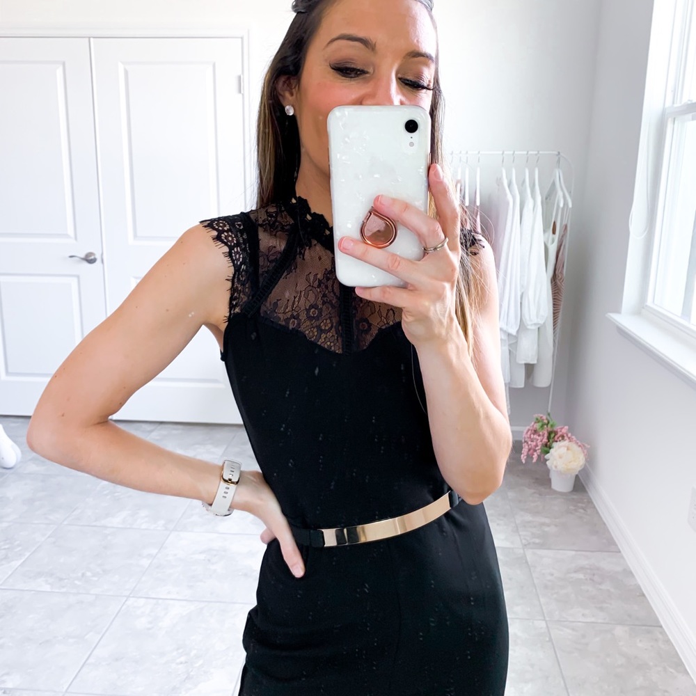 Black Sleeveless Contrast Lace Cocktail Jumpsuit - Picture 13 of 13